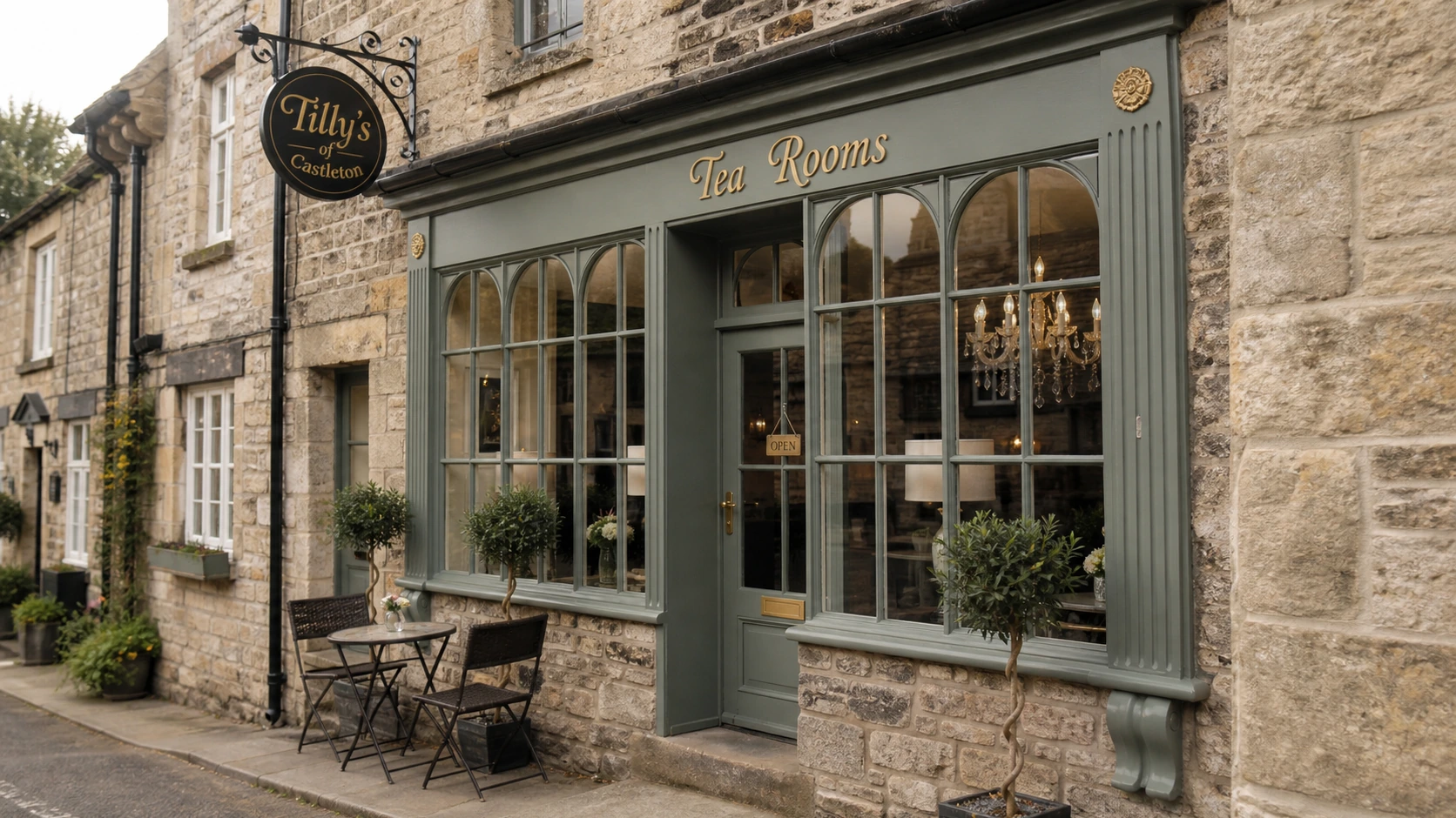 Tilly's of Castleton — traditional stone tea room frontage on Cross Street